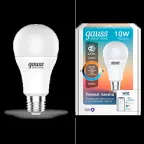 Лампа Светодиодная Smart Home DIM+CCT E27 A60 10 Вт 1/10/100 | 1080112 | Gauss