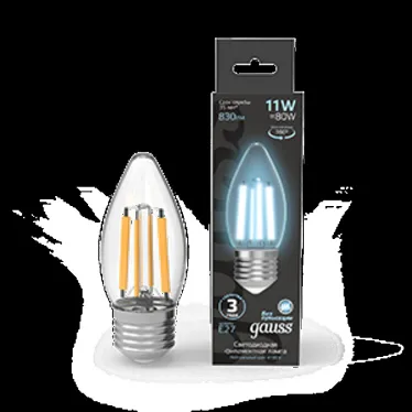 Лампа светодиодная Filament Свеча 7W 580lm 4100К Е27 LED 1/10/50 | 103802207 | Gauss