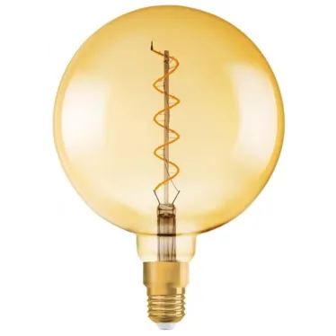 Лампа светодиодная филаментная Vintage 1906 LED CL GLOBE200 FIL GOLD 28 non-dim 5W/820 E27 | 4058075092013 | Osram