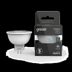                  Лампа светодиодная LED 5Вт GU5.3-dim 220В 4100К MR16 диммируемая | 101505205-D | Gauss
               