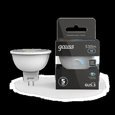 Лампа светодиодная LED 5Вт GU5.3-dim 220В 4100К MR16 диммируемая | 101505205-D | Gauss