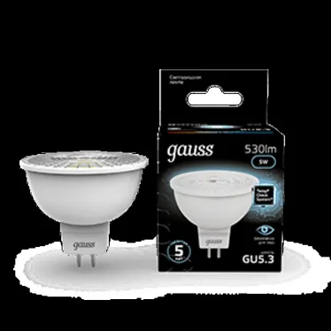 Лампа светодиодная LED 5Вт GU5.3 220В 4100К MR16 | 101505205 | Gauss