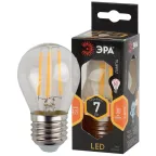 Лампа светодиодная F-LED P45-7W-827-E27 7Вт филамент шар теплый белый свет | Б0035591 | ЭРА