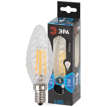 Лампа светодиодная F-LED BTW-5W-840-E14 Лампы СВЕТОДИОДНЫЕ F-LED ЭРА (филамент, свеча витая, 5Вт, нейтр, E14) | Б0027936 | ЭРА