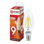 Лампа светодиодная LED-СВЕЧА-deco 9Вт 230В Е14 6500К 810Лм прозр | 4690612030197 | IN HOME