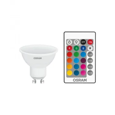 Лампа светодиодная LED Retrofit RGBW lamps with remote control 25 120° 4,5 W/2700K GU10 FR | 4058075445970 | OSRAM