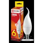 Лампа светодиодная LED-СВЕЧА НА ВЕТРУ-VC 6Вт 230В Е14 3000К 540Лм | 4690612030371 | IN HOME
