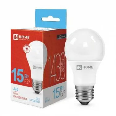 Лампа светодиодная LED-A60-VC 15Вт 230В Е27 6500К 1350Лм | 4690612020280 | IN HOME