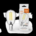 Лампа светодиодная Basic Filament ST45 4,5W 470lm 2700К Е14 LED 1/10/50 | 1141115 | Gauss