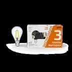 Лампа светодиодная Filament Шар 7W 550lm 2700К Е14 LED (3 лампы в упаковке) 1/20 | 105901107T | Gauss