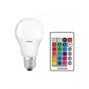 Лампа светодиодная LED Retrofit RGBW lamps with remote control 60 FR 9 W/2700K E27 | 4058075430891 | OSRAM