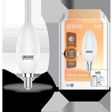 Лампа светодиодная Smart Home DIM E14 C37 5 Вт 2700К 1/10/40 | 1100112 | Gauss
