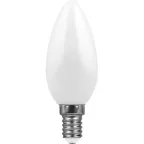 Лампа светодиодная LB-66 (7W) 230V E14 2700K филамент C35 матовая | 25785 | FERON