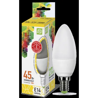 Лампа светодиодная LED-СВЕЧА-standard 5Вт 230В Е14 3000К 450Лм | 4690612002200 | ASD