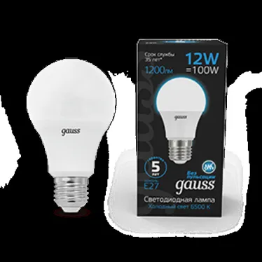 Лампа светодиодная A60 12W 1200lm 6500K E27 LED 1/10/50 | 102502312 | Gauss