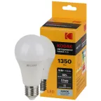                  Лампа светодиодная A60-15W-840-E27 15Вт груша нейтральный белый свет | Б0057609 | Kodak
               