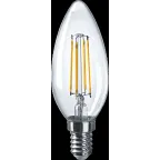 Лампа светодиодная LED 4Вт Е14 230В 2700К NLL-F-C35-4-230-2.7K-E14 свеча прозрачная | 71307 | Navigator