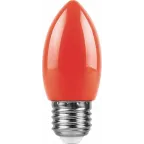 Лампа светодиодная для белт лайта LB-376 (1W) 230V E27 красный свеча | 25928 | FERON