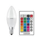                  Лампа светодиодная LED Retrofit RGBW lamps with remote control 5,5 W/2700K E14 FR | 4058075430853 | OSRAM
               