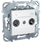 UNICA Розетка телевизионная TV/FM оконечная в рамку белая