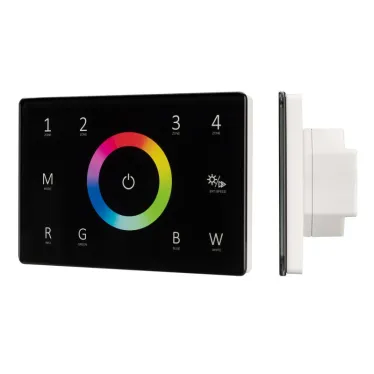 Панель Sens SMART-P85-RGBW Black (230V, 4 зоны, 2.4G) (Arlight, IP20 Пластик, 5 лет) | 028405 | Arlight