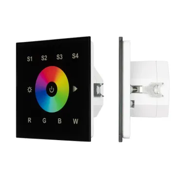 INTELLIGENT ARLIGHT Сенсорная панель DALI-901-11-1G-4SC-RGBW-DT8-IN Black (BUS/230V) (IARL, IP20 Пластик, 3 года) | 037199 | Arlight