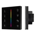                  Панель SMART-P22-RGBW-G-IN Black (12-24V, 4x3A, Sens, 2.4G) (Arlight, IP20 Пластик, 5 лет) | 033766 | Arlight
               
