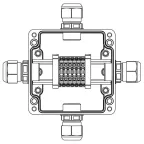                  Взрывозащищенная клеммная коробка из полиэстера TBE-P-03-(6xCBC.4)-1xPACMP(A)-1xPACMP(B)-1xPACMP(C)-1xPACMP(D)1Ex e IIC Т5 Gb / Extb IIIC T95°C Db IP6
               