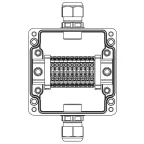                  Взрывозащищенная клеммная коробка из полиэстера TBE-P-03-(10xCBC.4)-1xPACMP(A)-1xPACMP(C)1Ex e IIC Т5 Gb / Ex tb IIIC T95°C Db IP66 | 1231.031.22.1225
               