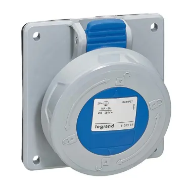Встраиваемая розетка - P17 Tempra Pro - IP 66/67 - 200/250 В~ - 32 A - 3К+З | 555485 | Legrand