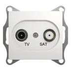 GLOSSA Розетка телевизионная TV-SAT проходная в рамку 4дБ белая