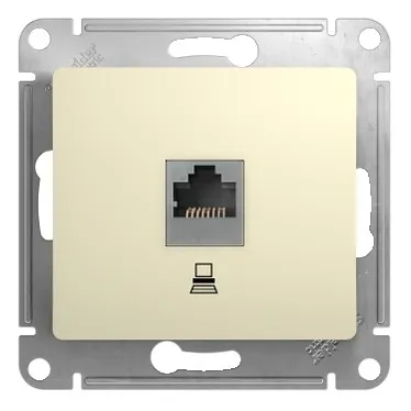 GLOSSA Розетка компьютерная RJ45 категория 5е в рамку бежевая