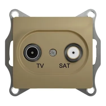 GLOSSA Розетка телевизионная TV-SAT одиночная в рамку 1дБ титан