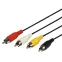 Шнур 4 RCA - 4 RCA, длина 1 метр, черный | 17-0301 | REXANT