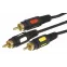 Шнур 3 RCA - 3 RCA, длина 5 метров, черный (GOLD) | 17-0215 | REXANT