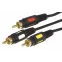 Шнур 3 RCA - 3 RCA, длина 3 метра, черный (GOLD) | 17-0214 | REXANT