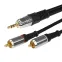 Шнур Стерео 3,5 мм - 2 RCA, длина 5 метров (GOLD-металл) | 17-4225 | REXANT