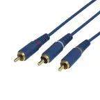Шнур 3 RCA - 3 RCA, длина 3 метра, синий (GOLD) | 17-0204-1 | REXANT