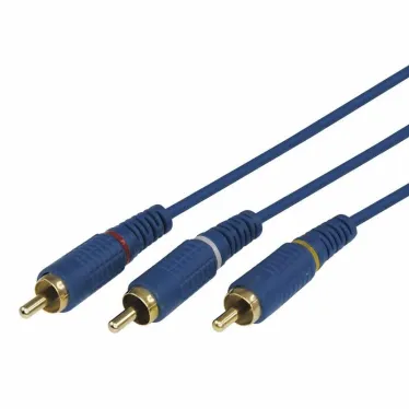 Шнур 3 RCA - 3 RCA, 1,5м, синий (GOLD) REXANT | 17-0202-1 | REXANT