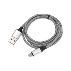 USB кабель для iPhone 5/6/7 моделей, шнур в тканевой оплетке черный | 18-4245 | REXANT