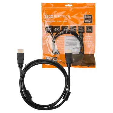 Кабель "АВК 3" HDMI - HDMI, v2.0, позолоченные контакты, с ферритами, 1,5 метра, | SQ4040-0003 | TDM