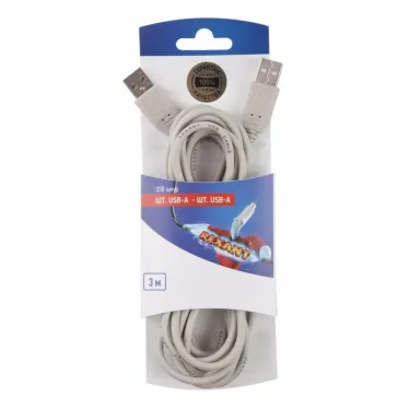 Шнур шт. USB-А - шт. USB-A 3M | 06-3153 | REXANT