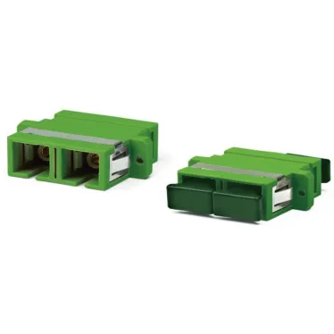 FA-P11Z-DSC/DSC-N/GN-GN Оптический проходной адаптер SC/APC-SC/APC, SM, duplex, корпус пластиковый, зеленый, зеленые колпачки | 242810 | Hyperline