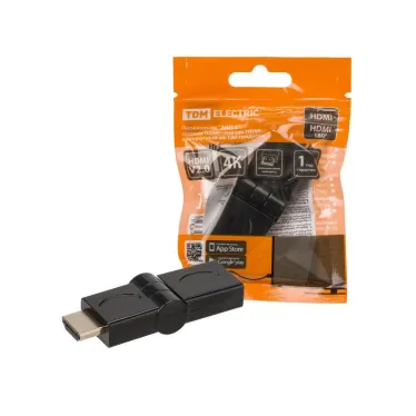 Переходник "АВП 5" штекер HDMI - гнездо HDMI поворотный на 180 градусов, позолоченные контакты, | SQ4040-0105 | TDM
