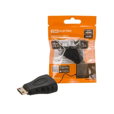 Переходник "АВП 2" штекер mini HDMI- гнездо HDMI, позолоченные контакты, | SQ4040-0102 | TDM