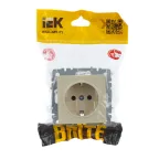BRITE Розетка с заземлением без защитных шторок 16А РС11-1-0-БрКр бежевый