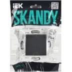 SKANDY Розетка 1-местная с заземлением с защитными шторками и крышкой 16А IP44 SK-R11G графит IEK