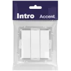 Выключатель Intro Accent 6-106-01М тройной, 10А-250В, IP20, СУ, AL/CU, белый матовый