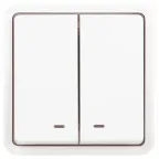 Выключатель Эксперт 11-1525-01 двойной с подсветкой IP55, 10АХ-250В, СУ, белый