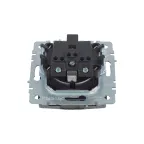 BRITE Розетка с заземлением с защитными шторками и крышкой 16А IP20 РСбш10-3-БрС сталь